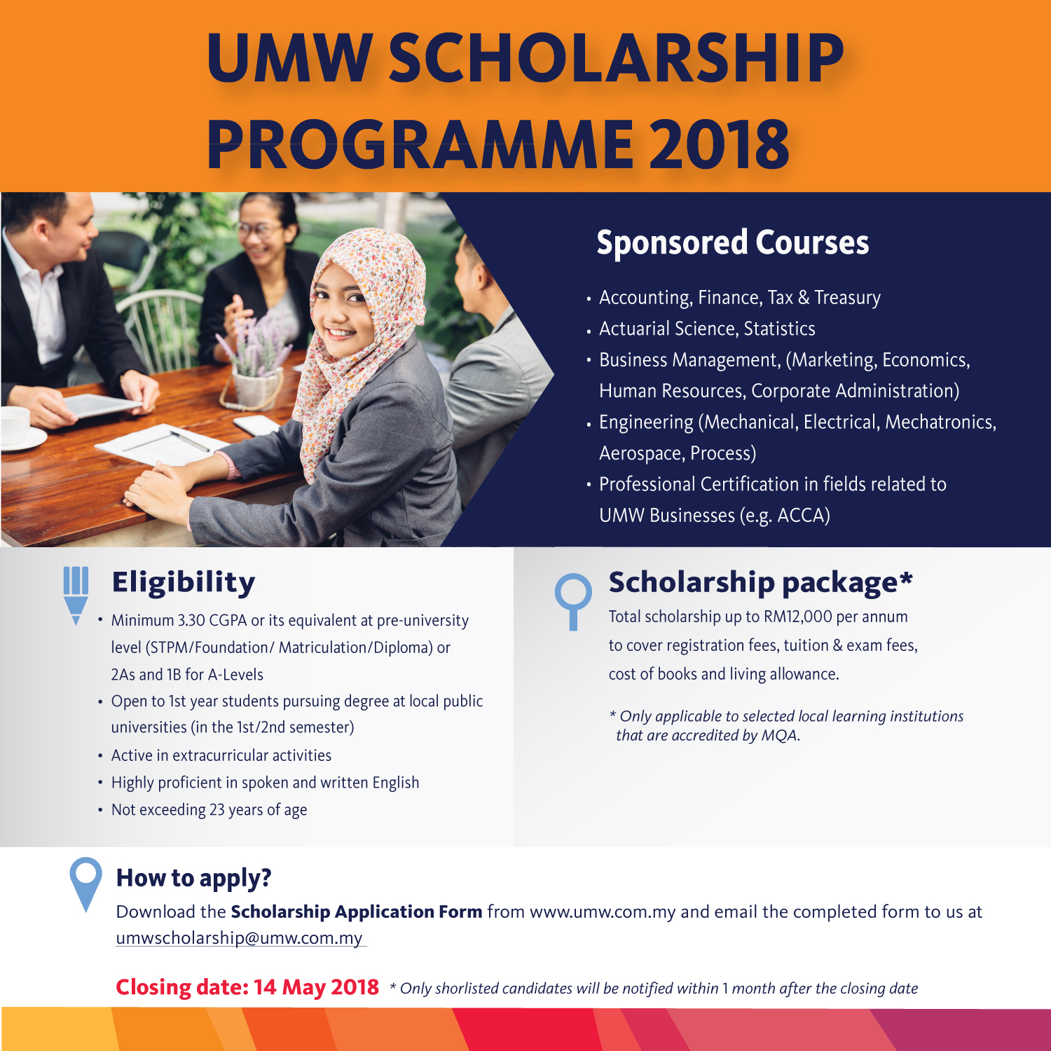 UMW Scholarship Programme 2018 | Management and Science ...
